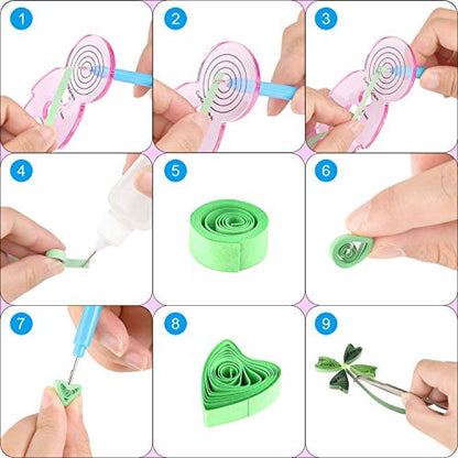 TUPARKA 19 Pcs Paper Quilling Kits 45 Colors 900 Strips Quilling Art Paper DIY Craft - size: 19pcs