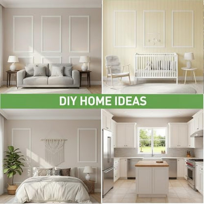 Pre Cut Wall Molding Kit, 3 Set Ready-to-Assemble Wainscoting Panels - size: 24" x 54"