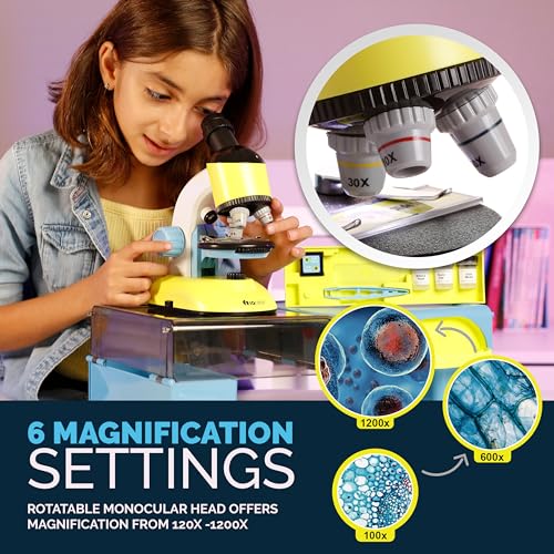 AmScope M44-KT-WM 200X Compound Starter Microscope Kit w/Dual - style: Microscope Kit with Book