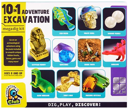 Fossil Adventures 10-in-1 Treasure Excavation Kit