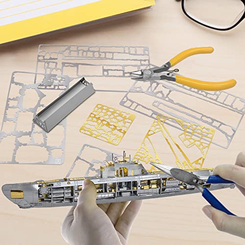 Piececool 3D Metal Puzzles for Adults, Military Submarine Metal Model Building Kits for Stress Relax, Great Christmas Birthday Gifts - color: Submarine