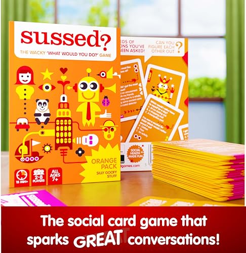 SUSSED The Wacky ‘What Would You Do’ Social Card Game - Age 7+, 2-8 Players - color: Oddball Orange (Silly Goofy Stuff Theme)