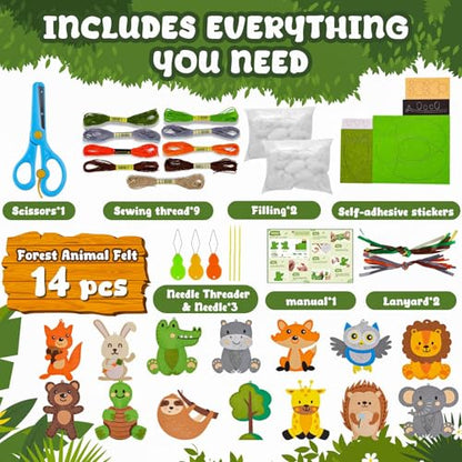 Garma Sewing Kits for Kids Animal Felt Craft Kit for Kids Ages 5-8 8-12 - style: Animal