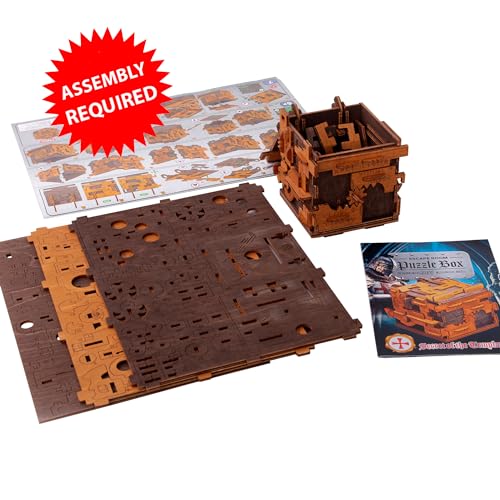 WOODEN.CITY Escape Room Puzzle Box – 3D Wooden Puzzle Box for Adults & Teens, Brain Teaser Puzzle Box Secret Lock Box with Cluebox Mechanism – Mechanical Wood Puzzle Box Kit, Unique Puzzle Boxes Gift