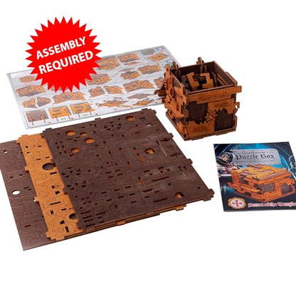 WOODEN.CITY Escape Room Puzzle Box – 3D Wooden Puzzle Box for Adults & Teens, Brain Teaser Puzzle Box Secret Lock Box with Cluebox Mechanism – Mechanical Wood Puzzle Box Kit, Unique Puzzle Boxes Gift