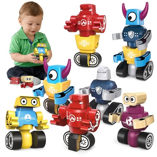STEM Magnetic Robot Building Toys for Kids 3-5 and 4-8, 36 Pieces Transformable Stacking Robot Blocks with Storage Box, Creative Learning Christmas and Birthday Gifts for Boys Girls 3-8 - size: 36 PCS Space Magnetic Robot