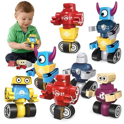 STEM Magnetic Robot Building Toys for Kids 3-5 and 4-8, 36 Pieces Transformable Stacking Robot Blocks with Storage Box, Creative Learning Christmas and Birthday Gifts for Boys Girls 3-8 - size: 36 PCS Space Magnetic Robot