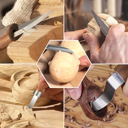 23PCS Wood Carving Kit, Wood Carving Tools - color: walnut-colored