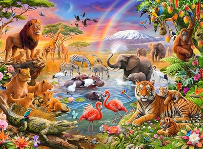 Puzzles for Kids Ages 6-8 8-10 - 200 Piece Puzzles - Animal World Puzzle - color: Animal World