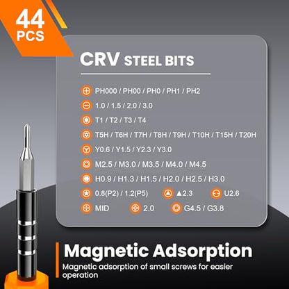 JOREST 59Pcs Small Precision Screwdriver Set with Torx T5 T6, Mini Tool Kit - style: 59 in 1 CRV