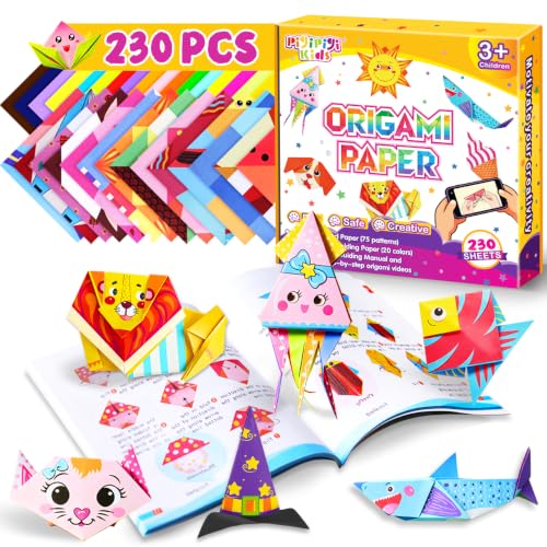 Pigipigi Kids Craft Origami Paper | 230 Pcs Origami Kit for Kids Ages 5-12