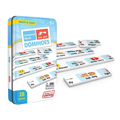 Junior Learning Compound Words Dominoes - 28 Piece Educational Game Set