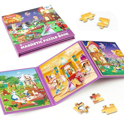 SYNARRY Princess Fairy Party Magnetic Puzzle for Kids Ages 3-5, Travel Toys - style: Princess Fairy