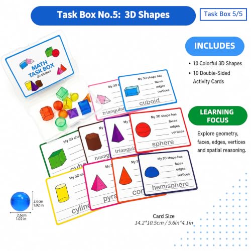 Task Boxes Set of 5 Math Manipulatives Themes with Activity Cards - color: Mixed Set