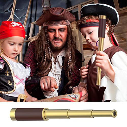 Pirate Monocular Telescope with Treasure Map Pocket Compass - Collapsible Spyglass for Party Accessory Set