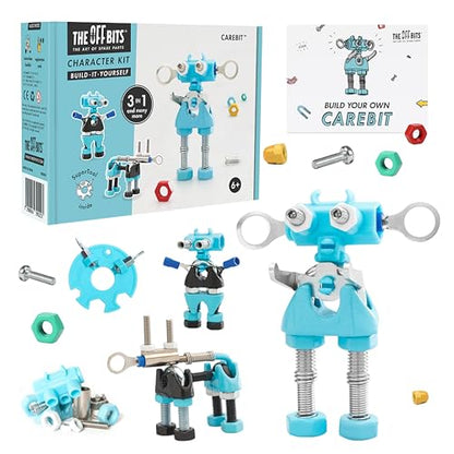 The Off Bits CareBit Build Your Own Robot Toy Construction Set, Educational Gift STEM Activities Learning Kit, Creative Build and Play Model Kit Steam Toys for 6 7 8 9 10+ Year Old Boys & Girls - style: CareBit