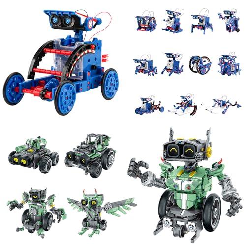 Bundle - 2 Items: Sillbird Solar Robot Toys & Robot Building Kit with Remote Control for Boys Ages 8-14, Christmas STEM Robotics Technic Toy, Birthday Creative Gifts for Kids