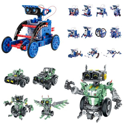 Bundle - 2 Items: Sillbird Solar Robot Toys & Robot Building Kit with Remote Control for Boys Ages 8-14, Christmas STEM Robotics Technic Toy, Birthday Creative Gifts for Kids