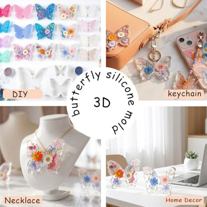 3D Butterfly Resin Mold Silicone for Epoxy Casting Crafts DIY Art - color: Butterfly Resin Mold