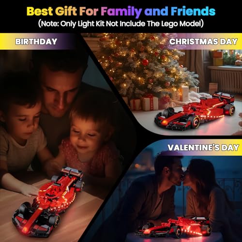 Upgraded Led Light Kit Compatible with Lego Ferrari SF-24 F1 Race Car Building Set, Lights Decoration Compatible with Lego 77242 (Model Not Included) - style: Classic Version 77242