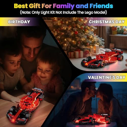 Upgraded Led Light Kit Compatible with Lego Ferrari SF-24 F1 Race Car Building Set, Lights Decoration Compatible with Lego 77242 (Model Not Included) - style: Classic Version 77242