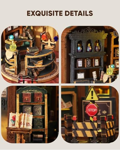 DIY Miniature House Kit Book Nook Kit for Adults to Build Mini Magic House - color: Magic Book Shop