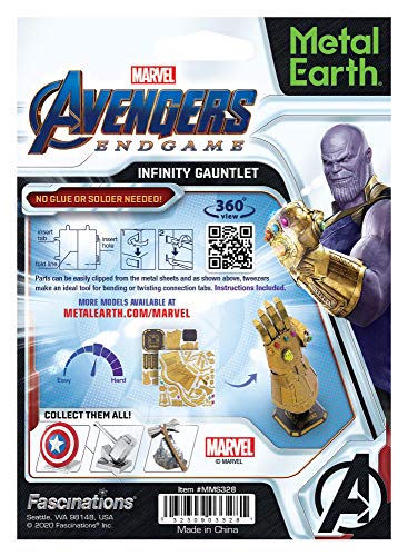 Fascinations Metal Earth Marvel Avengers Infinity Gauntlet 3D Metal Model Kit