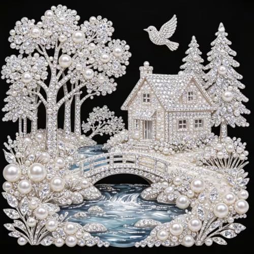 BYGFHLYW Pearl House Diamond Painting Kits for Adults,5D Diamond Art - color: PL25-1
