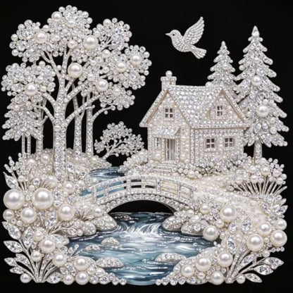 BYGFHLYW Pearl House Diamond Painting Kits for Adults,5D Diamond Art - color: PL25-1