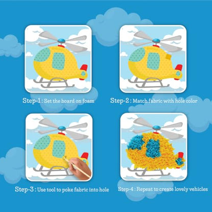 jackinthebox Poke Poke Art – Mess-Free Sewing Art for Kids, Great Gift for Children, Toys for Girls and Boys Ages 4 5 6 7 8 (Vehicle) - style: Vehicles