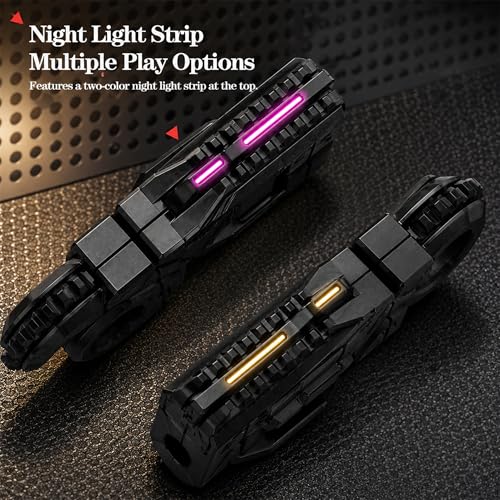 Metal Fidget Toys Gun for Adults: EDC Stress Relief Fidget Spinner Toy, 5 in 1 Mini Cool Fidgets Guns with Slider & Finger Ring for Men (JJ011 - Black) - color: Jj011 - Black