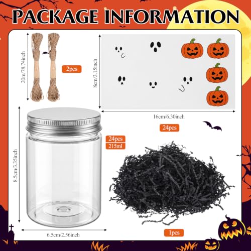 24 Sets Halloween Crafts Kits DIY Ghost Plastic Mason Jar - style: Ghost