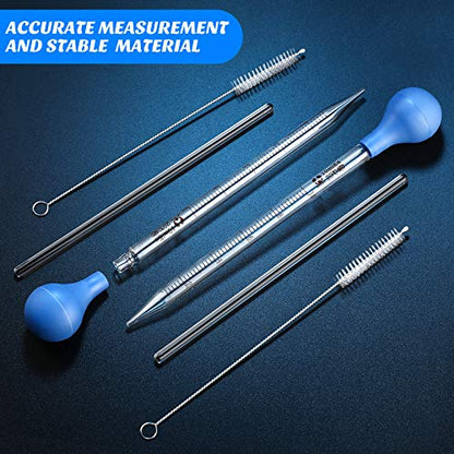 Weewooday 8 Pcs 10 ml Glass Dropper Pipettes with Rubber Bulb Stir Rod Blue - color: Blue, size: 10 ml