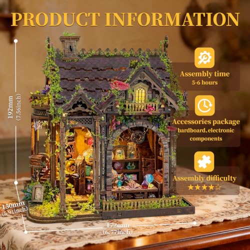 Book Nook Kit DIY Miniature House 3D Wooden Puzzle - Myriad Realms Club - color: Myriad Realms Club