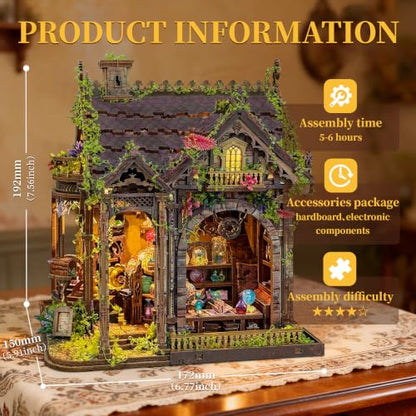 Book Nook Kit DIY Miniature House 3D Wooden Puzzle - Myriad Realms Club - color: Myriad Realms Club