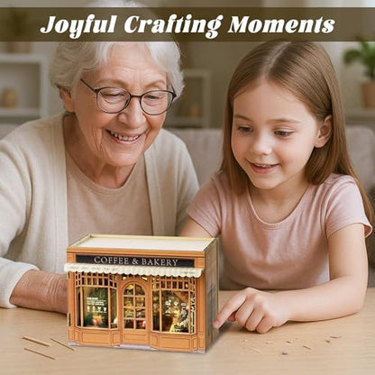 Flever Dollhouse Miniature DIY House Kit Creative Room with Furniture for Romantic Valentine's Gift (Bagel Time) - color: Bagel Time