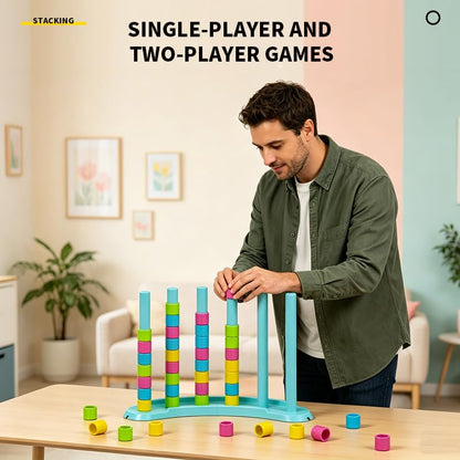 Color Matching Stacking Game, Fast Pattern Challenge for 2 Players+ - size: XL-1 Pack Stacking Game