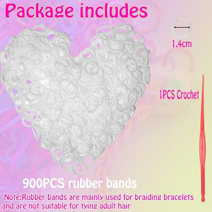 Loom Rubber Band Refill, White 900 Pcs. - color: White