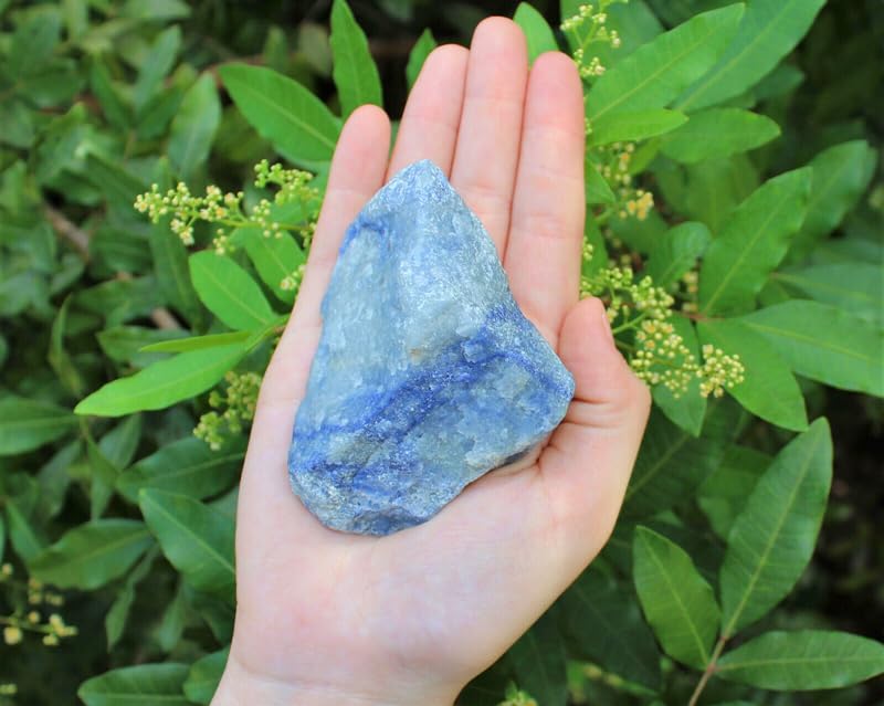 Zenkeeper 1 Lb Large Rough Blue Aventurine Stone, Natural Blue Aventurine Crystal Stone Mineral Specimen Gemstone Healing Crystals and Stones - color: Blue Aventurine