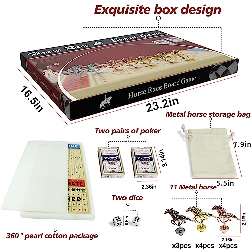 Large 21 inch Horse Race Board Game,Horse Racing Game for 2-11 Players - color: Large-log