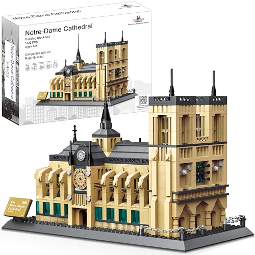 Notre-Dame Cathedral Building Block Set - 1382 Pieces, Paris's Notre Dame - style: Notre Dame Cathedral