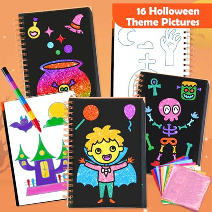 FUNNYB&G Halloween Foil Art Craft Kit for Kids, Halloween Toy Gift for Kids - style: Halloween