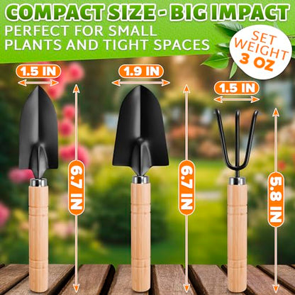 Mini Garden Tools for House Plants, Mini Shovel, Trowel & Hand Rake
