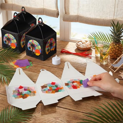 Simgoing 12 Sets Tropical Palm Tree Crafts DlY Tissue Paper Craft Kits - style: Tropical Palm Tree