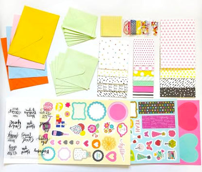 Huralona Greeting Card Making Supplies Envelope Kit Gift Anniversary Craft - color: Pink