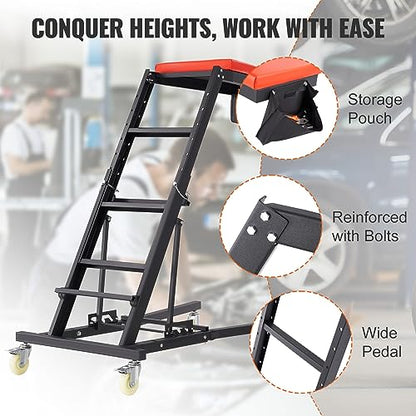 VEVOR Top Automotive Creeper, Engine Creeper 42.5"-64.8", 400 LBS Capacity High Top Creeper, 4 Swivel Caster Wheels, Padded Deck, Creeper for Home Garage, Workshop Repair Maintenance - size: 48-64 inch, style: H