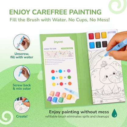 JoyCat 2 Pack Pocket Paint with Water Coloring Books for Kids - style: 2 Pack - Animals & Dinosaurs