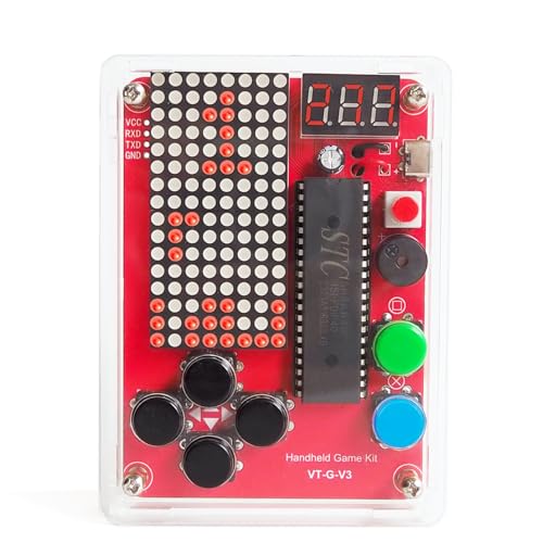 DIY Retro Game Solder Project Kit for Electronic Soldering Practice and Learning, Build a Handheld Console with 5 in 1 Classic Games by Yourself, Great STEM Project for Family and Friends