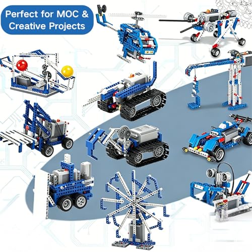 13‑in‑1 Building Blocks Motor Kit, Powerful Motor Set with Advanced Remote Control Functionality, Wide Compatibility with Most Stud-Based Construction Bricks