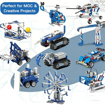 13‑in‑1 Building Blocks Motor Kit, Powerful Motor Set with Advanced Remote Control Functionality, Wide Compatibility with Most Stud-Based Construction Bricks